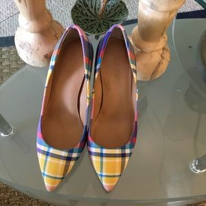 J Crew Bright Plaid Pumps